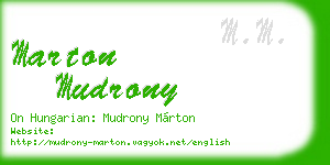 marton mudrony business card