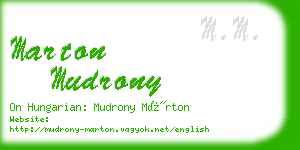 marton mudrony business card